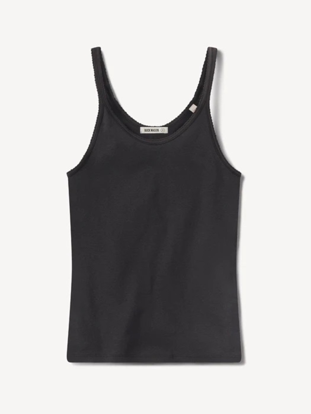 Buck Mason Heirloom Rib Scoop Tank in Soft Black